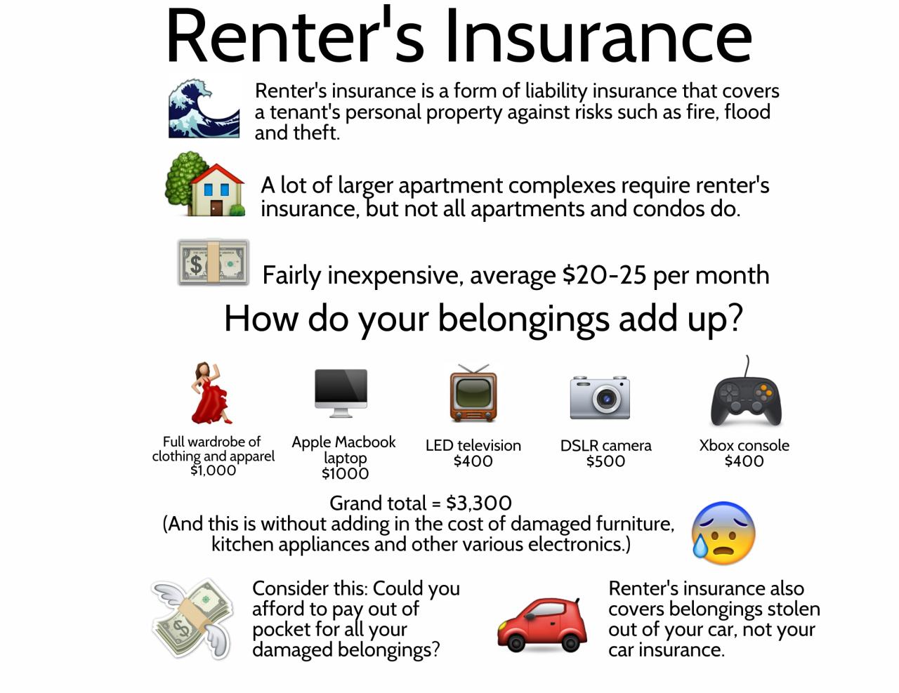 Apartment renters insurance